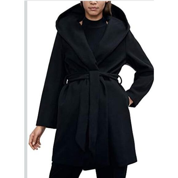 Zara Black Hooded Coat Brand New NWOT - Picture 6 of 16